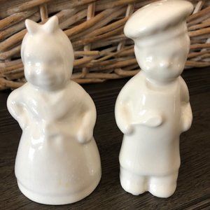 Aunt Jemima and Uncle Moses salt and pepper shakers All White